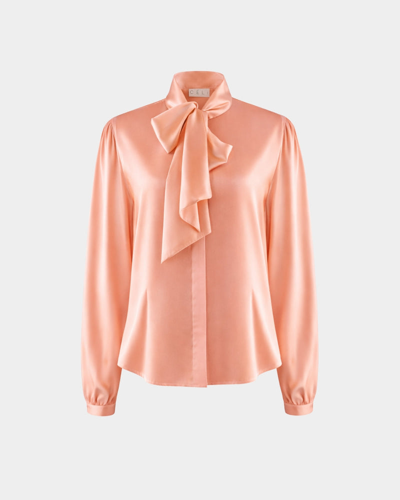 Bow-tie blouse made from recycled PET polyester – elegant & sustainable — Ansicht 5