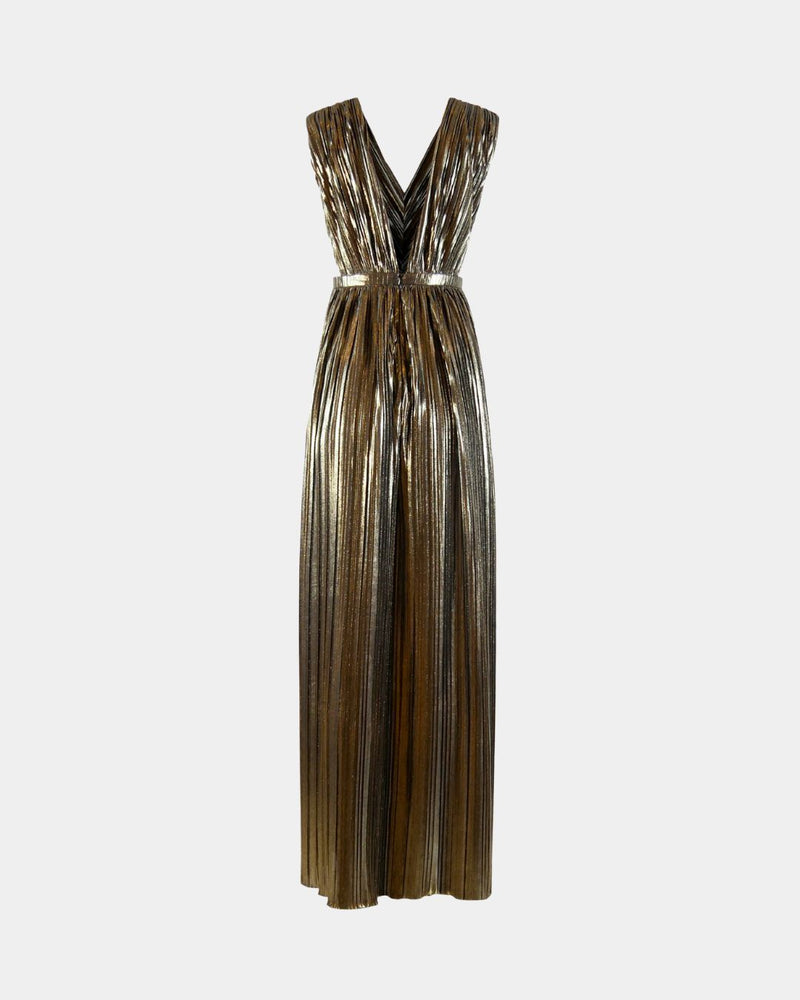 Kleid Lumière Plissé Metallic – Aline CELI Couture Damenkleid — Ansicht 3