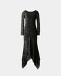 Noir Structure Dress – Asymmetric Sequin Tulle Made from Recycled Materials | Aline CELI