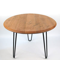 Wine Barrel Lid Coffee Table Ø55cm "AM-TP" Handmade Oak Wood — Ansicht 1