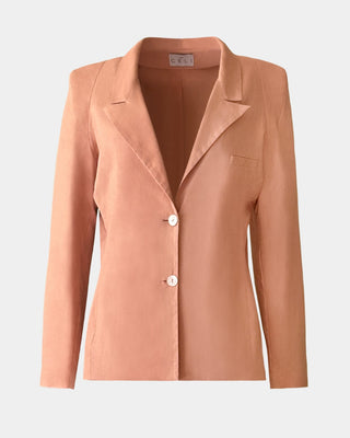 Damenblazer aus Bio-Leinen – ALINE CELI Classic Tailoring mit leicht tailliertem Schnitt und Zwei-Knopf-Verschluss