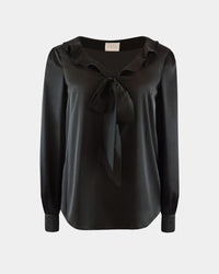 Blouse Sustainable Fabric Cher – Recycled Polyester, Bow Detail | Aline CELI — Ansicht 1