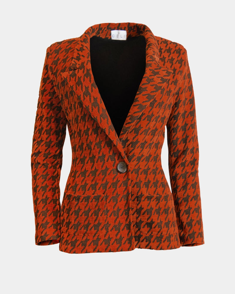 ALINE CELI Classic Tailoring Blazer Houndstooth Recycled Tailored — Aline CELI