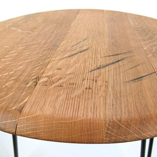 Couchtisch aus altem Weinfassdeckel Ø55cm "AM-TP" – Handgefertigt | Rustikal | Nachhaltig