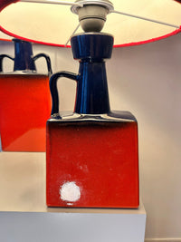 Walter Brecht Vasenlampen Paar mit japanischen Kranich-Schirmen – 1970er WGP — Ansicht 6