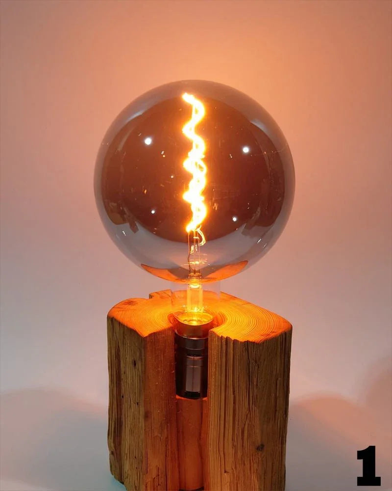 Damba Pine Wood Table Lamp - Handmade, Dimmable, LED — Ansicht 6
