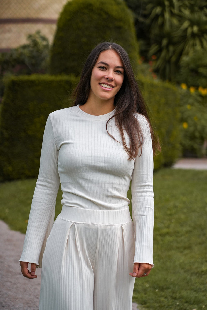 Lya langer Pulli Creamy White – Bio-Baumwolle, B-Ware — Ansicht 5