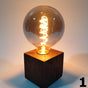 Skumring Table Lamp Smoked Oak 9x9cm handmade