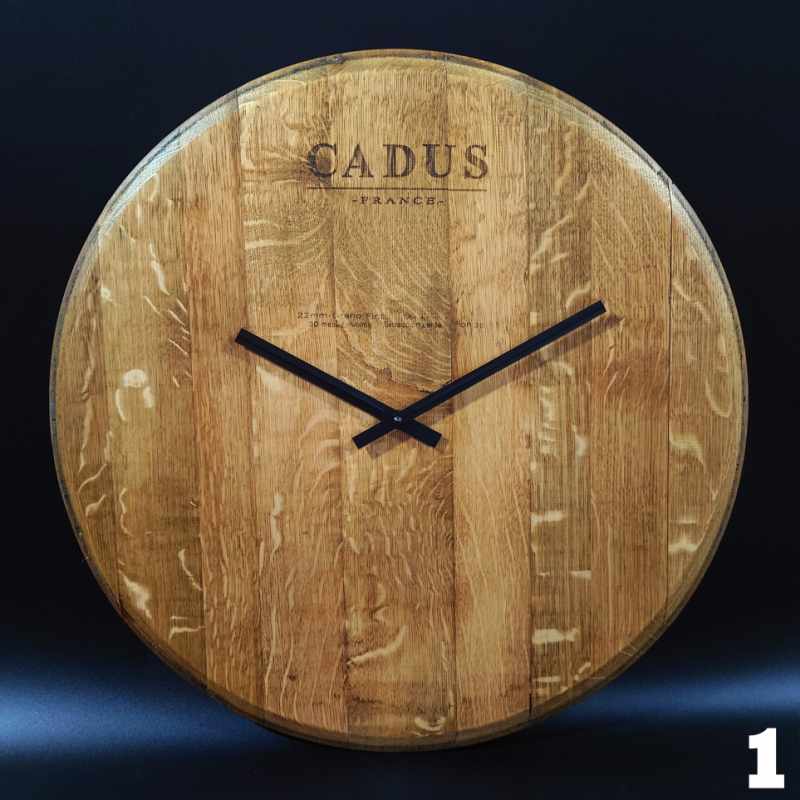 Viini Kello Wanduhr Weinfassdeckel Eichenholz handgefertigt Made in Germany — Handworkz