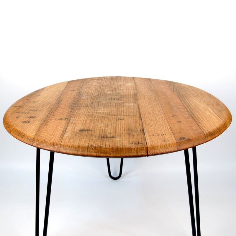 Coffee Table mini |Z| Whisky Barrel Lid Ø60cm Oak Wood Handmade — Handworkz