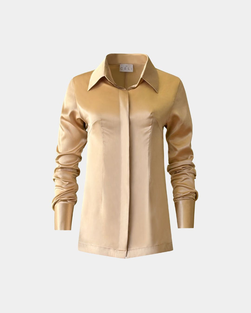 Blouse Faiza made from recycled polyester – Slim Fit, Fairly produced — Ansicht 3