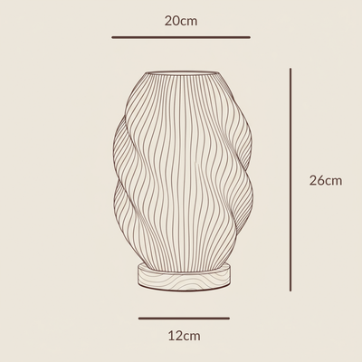 Twuro 3D-printed table lamp oak recycled PLA