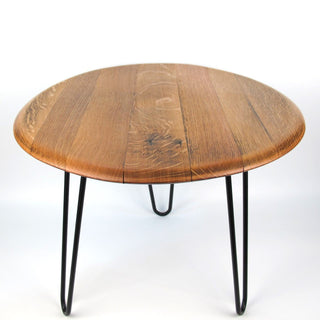 Coffee table made from wine barrel lid Ø54cm AM-TP – Handmade oak wood