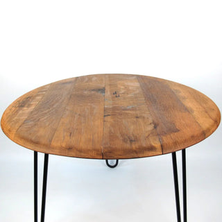 Couchtisch aus altem Whiskyfassdeckel Ø60cm "mit Farbresten" – Handgefertigt | Rustikal | Nachhaltig