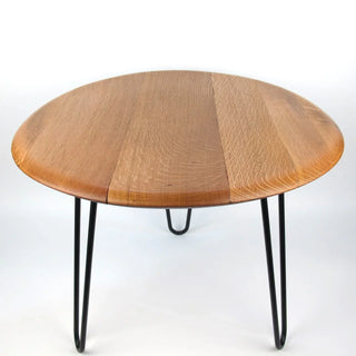 Couchtisch aus altem Weinfassdeckel Ø54cm "ohne Prägung" – Handgefertigt | Rustikal & Modern | Nachhaltig