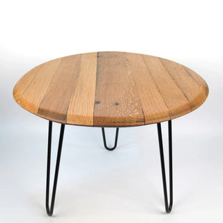 Couchtisch aus altem Weinfassdeckel Ø55cm "Tonner" – Handgefertigt | Rustikal | Nachhaltig