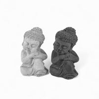 Bala Buddha – Beton Figur Grau & Anthrazit Wohndeko — Ansicht 1