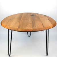 Whiskey Barrel Lid Coffee Table Ø66cm "Z" – Handmade, Rustic, Oak Wood — Ansicht 1