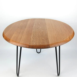 Couchtisch aus altem Weinfassdeckel Ø55cm "ohne Prägung" – Handgefertigt | Rustikal | Nachhaltig