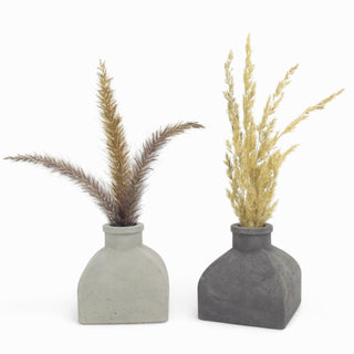 Feyna Vase aus Beton – Viereckiges Design, Wasserdicht & Modern