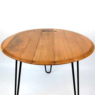 Coffee table Quercus wine barrel lid Ø55cm – Handmade oak wood