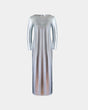 Silver Metallic 3D-Printed Dress – Futuristic Sheen Statement