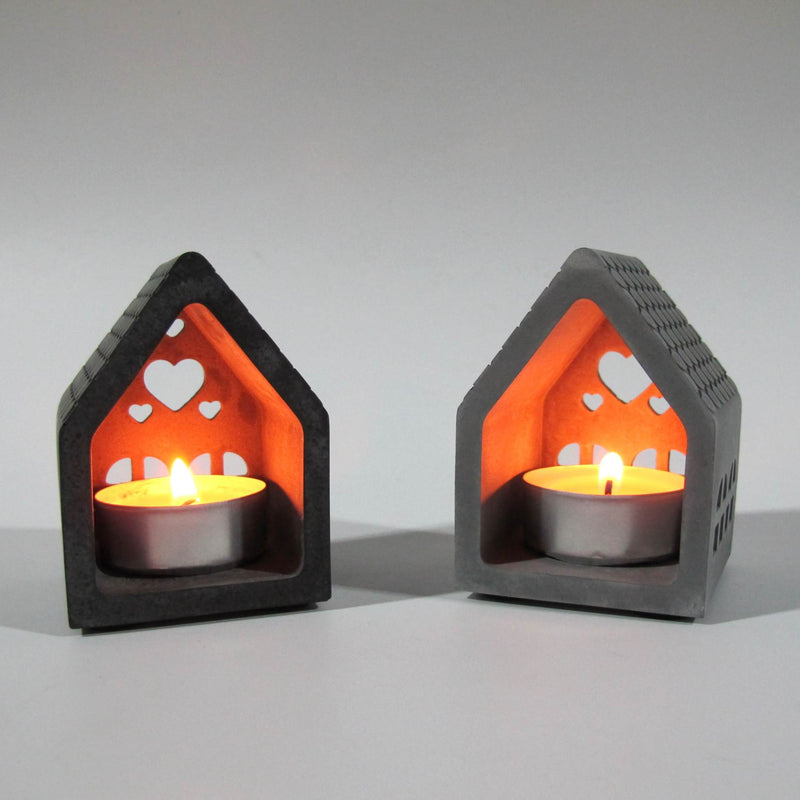 Kynti Tealight Houses made of Concrete – Grey or Anthracite — Ansicht 1