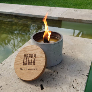 Fuego Wachsfresser – Kerzenrecycling aus Beton und Eichenholz