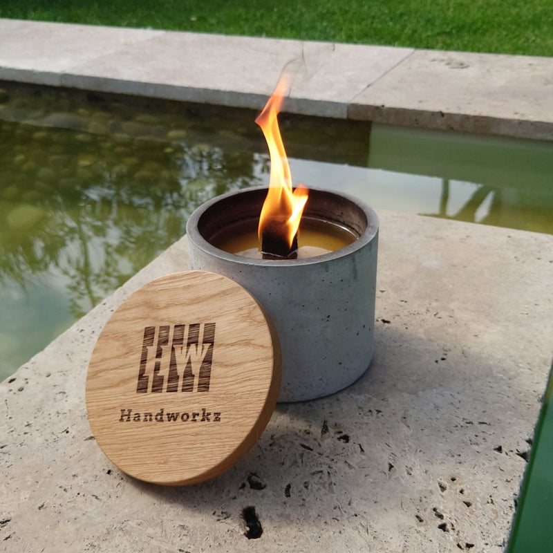 Fuego Wachsfresser – Kerzenrecycling aus Beton und Eichenholz — Ansicht 1