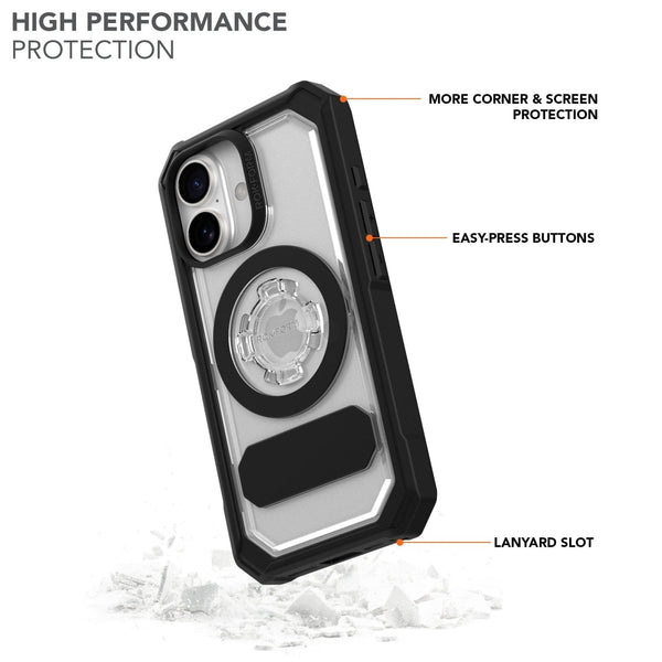 Crystal Clear iPhone 16 Case, Military-Grade Protection, MagSafe Compatible, Twist Lock