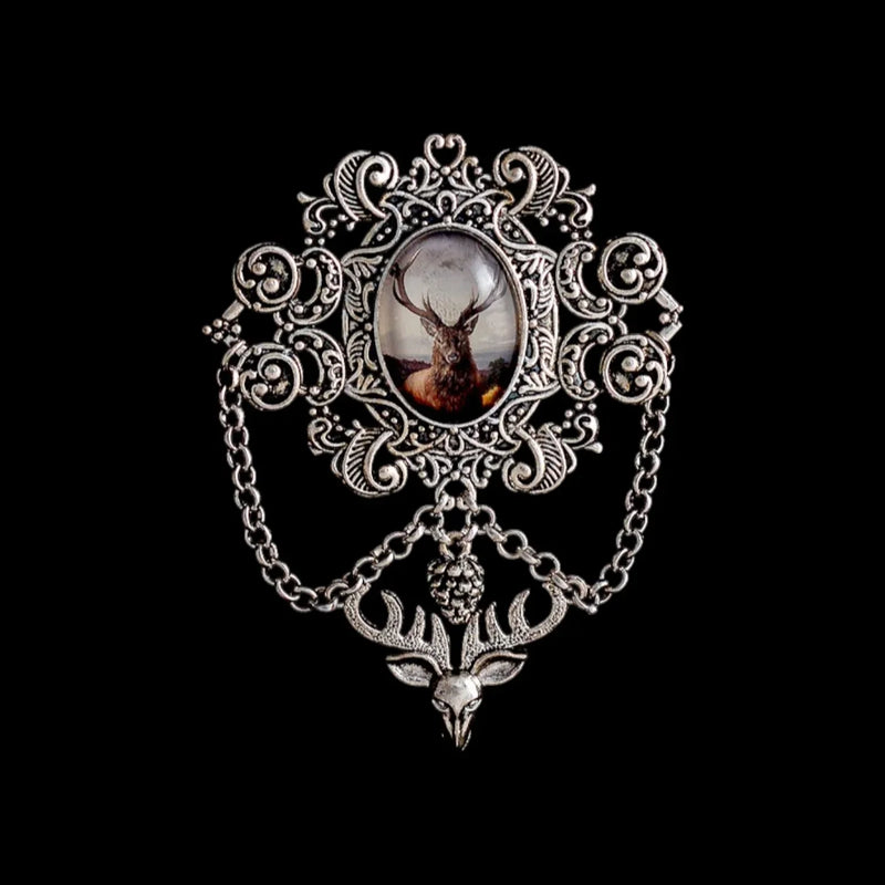 Traditional brooch "Ludwig," "Wolpertinger," or "Hirsch" – Unisex | With pendants &amp; chains — Ansicht 2