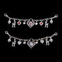 Bodice chain "Edelweiss & Bambi" Rhinestone Hearts Flowers 14.5 cm