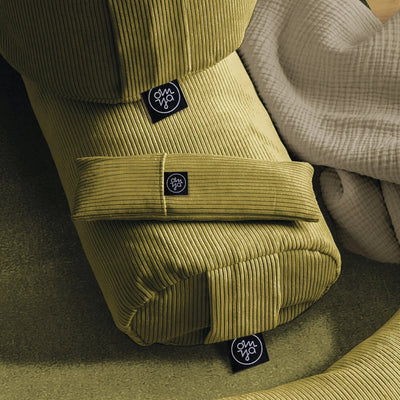 OM YA Design Augenkissen – Soft Kord, Reisfüllung, handgefertigt