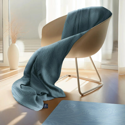OM YA Design Shavasana Decke Musselin Baumwolle handgefertigt 180x130 cm