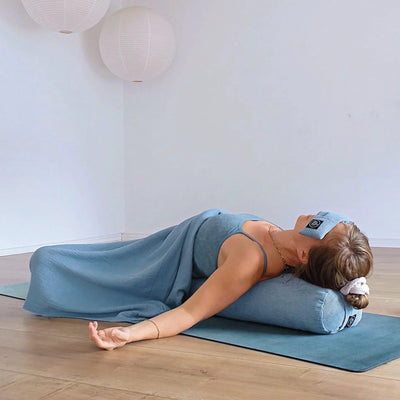 OM YA Design Shavasana Decke Musselin Baumwolle handgefertigt 180x130 cm