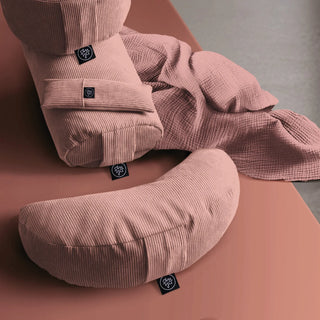 OM YA Design Shavasana Decke – Blush Musselin | Doppellagig | OEKO-TEX® Baumwolle