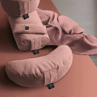 OM YA Design Shavasana Decke Blush Musselin doppellagig OEKO-TEX Baumwolle