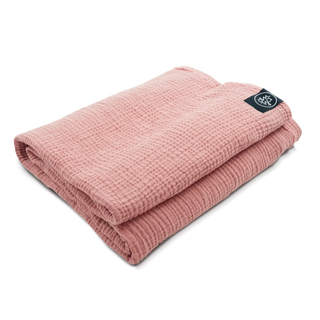 OM YA Design Shavasana Decke – Blush Musselin | Doppellagig | OEKO-TEX® Baumwolle
