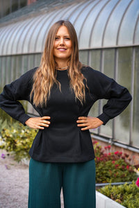 Nayala long black sweater – oversized | elegant | organic — Ansicht 4
