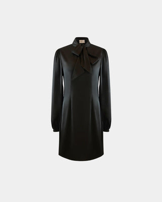 Sustainable Fabric Bianca dress, recycled polyester | Bow detail | EU production