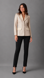 ALINE CELI COUTURE Brokatblazer Gold-Relief Satinrevers Recycelt