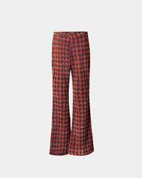Trousers Sustainable Fabric Shimmer Flared Fit Houndstooth Recycled — Ansicht 2