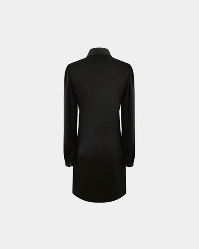 Dress Sustainable Fabric Bianca, recycled polyester, bow detail, EU production