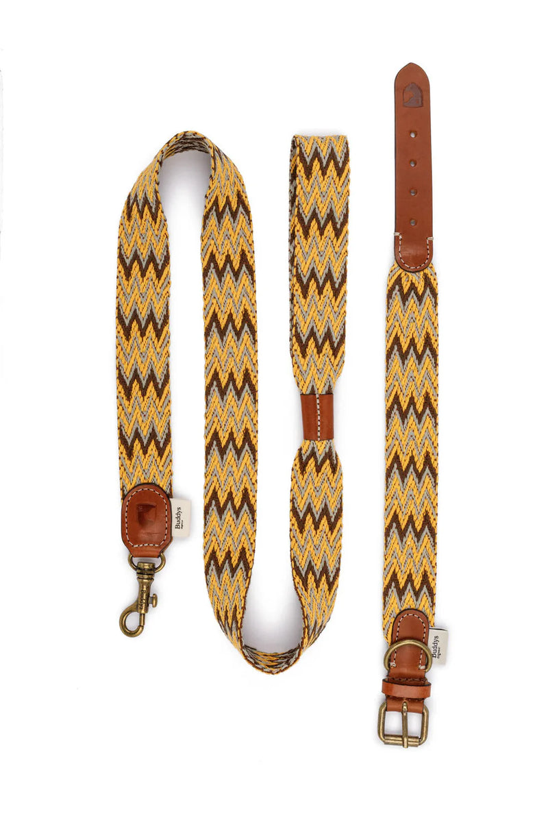 Buddy's Dogwear Gold Peruvian Leash 120 cm Cotton Leather — Ansicht 4