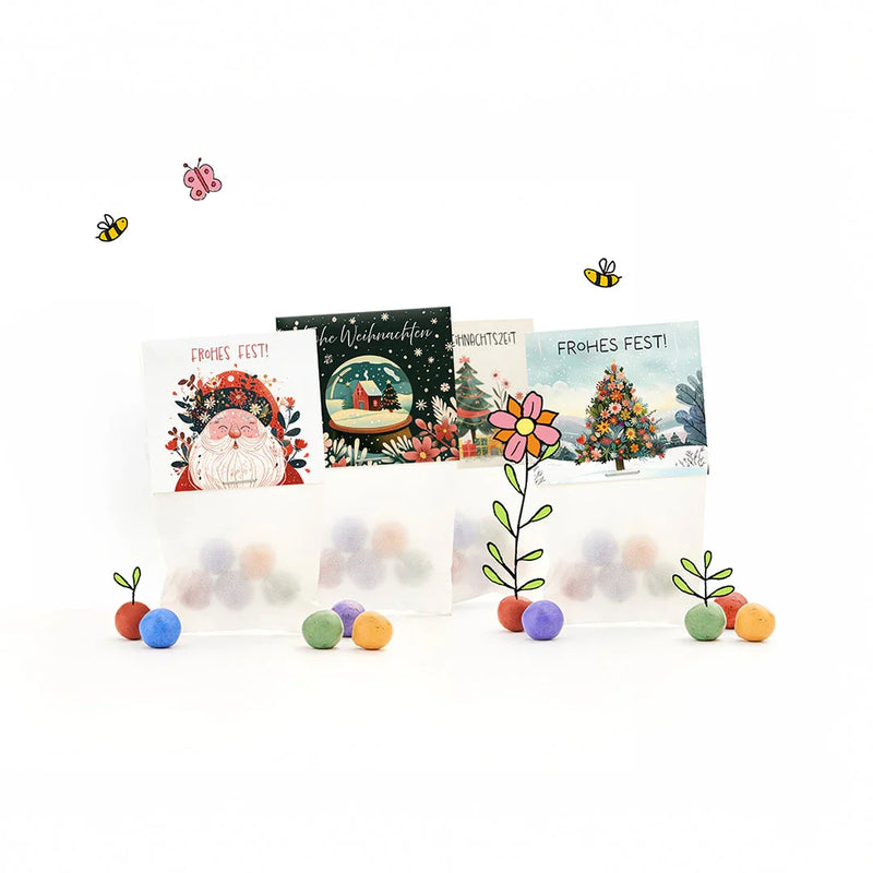 Small Christmas gifts – Set of 12 Flower Marbles | Sustainable & handmade — Die Stadtgärtner