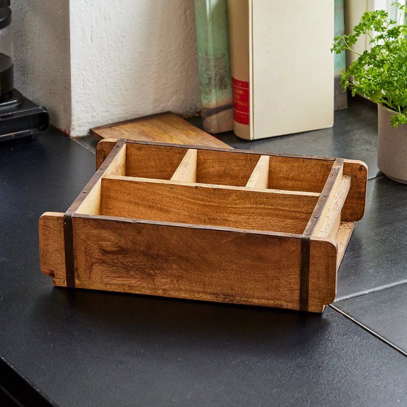 Ziegelform mit 4 Fächern – Holzkiste Vintage — Ansicht 5
