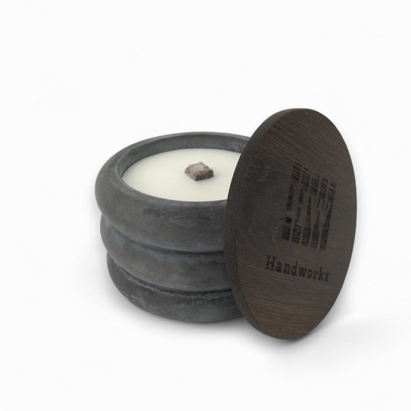 Fogo Concrete Wax Eater Ø10cm - Hand-cast, Oak Lid — Ansicht 13