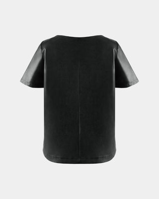 ALINE CELI Lederbluse aus Ananasfaser – Vegan | Rundhals | Minimalistisch