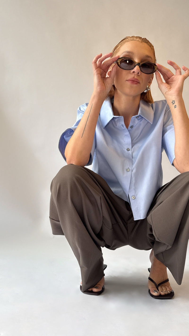 Bay – Business Bluse Halbarm | Bügelleichte Baumwolle | Professioneller Stil — Ansicht 3