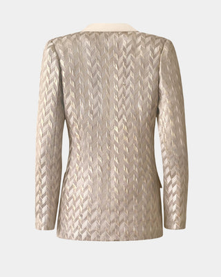 ALINE CELI COUTURE Brokatblazer – Gold-Relief | Satinrevers | Recycelt